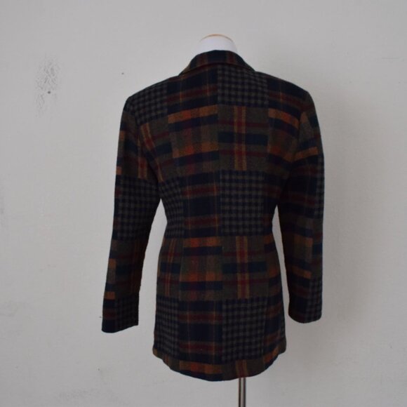 Vintage 90s‎ Wool Plaid Blazer by MICCI USA - Picture 3 of 10